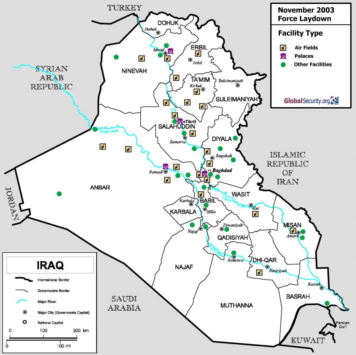 Kartes Irākas lidostas