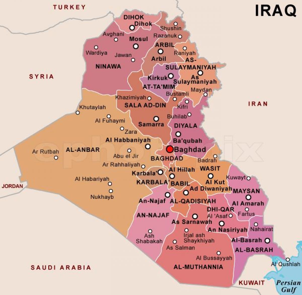 Kartes Irākas valstīm